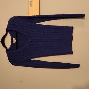 Violet-blue cable knit sweater